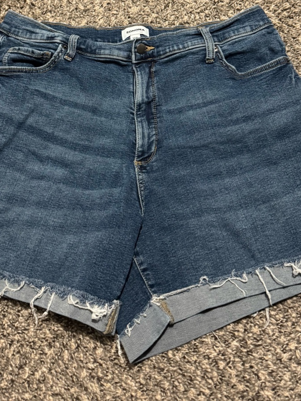 Sonoma Dark Blue Distressed Denim Shorts